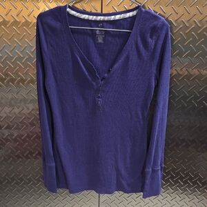 Elegant Deep Purple Long Sleeve Top